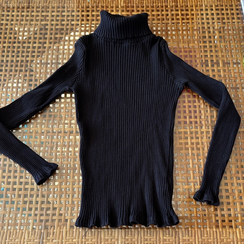 Black Ribbed Soft Zara Turtleneck 11/12